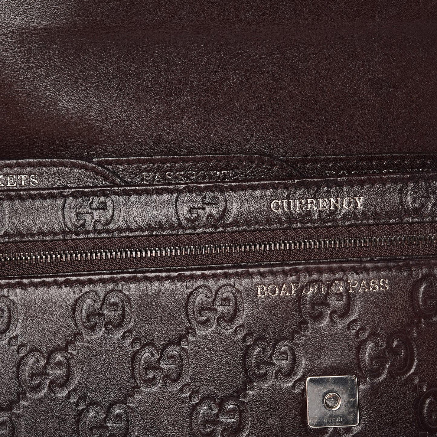 Guccissima Travel Document Case Brown