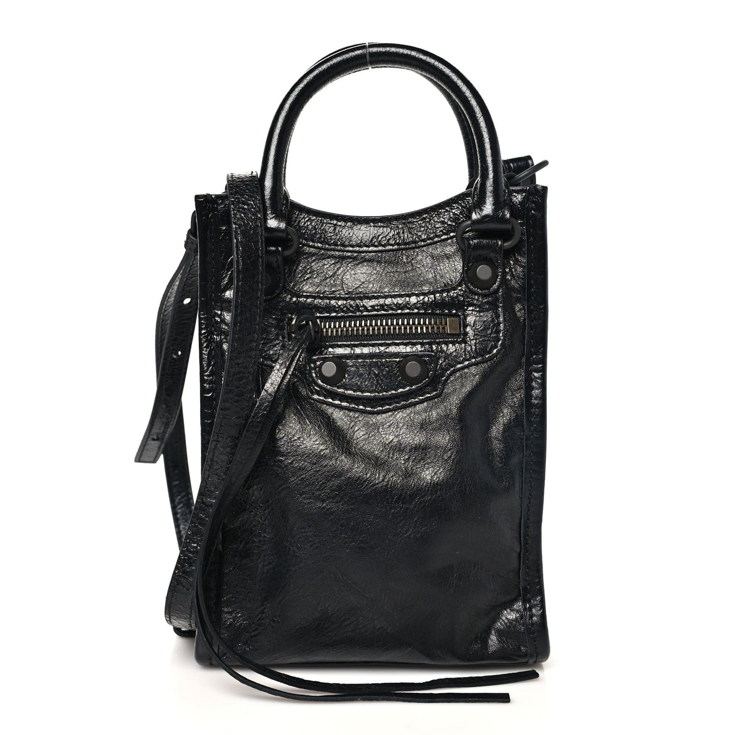 Agneau Arena Classic Hardware Le City Phone Holder Tote Black