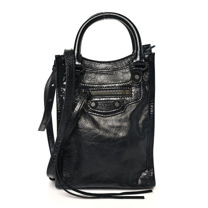 Balenciaga Agneau Arena Classic Hardware Le City Phone Holder Tote Black 1 of 9
