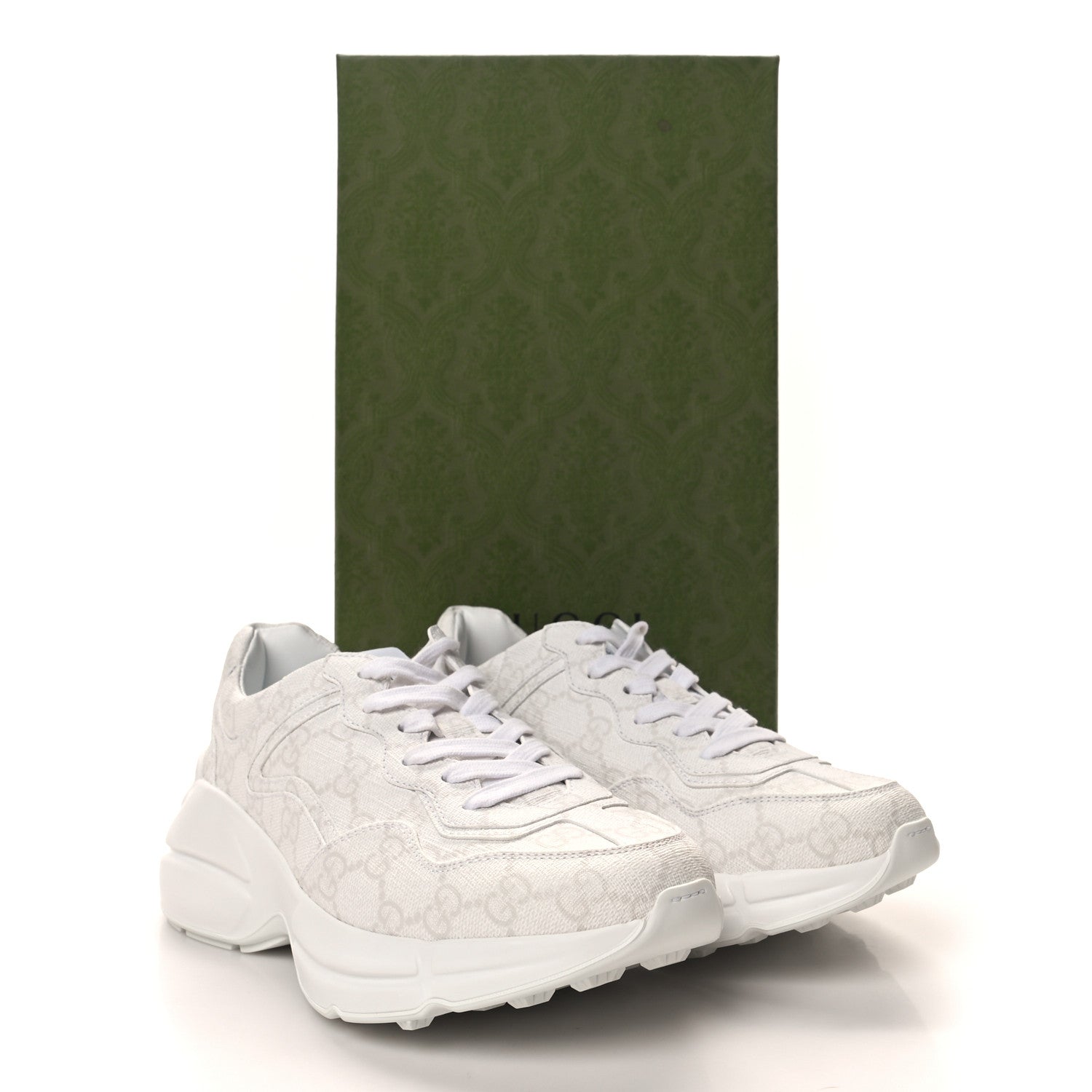 Gucci GG Supreme Monogram Womens Rhyton Sneakers 36.5 White 9 of 9