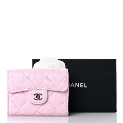 Chanel Caviar Quilted Flap Card Holder Wallet Light Pink 13 of 13