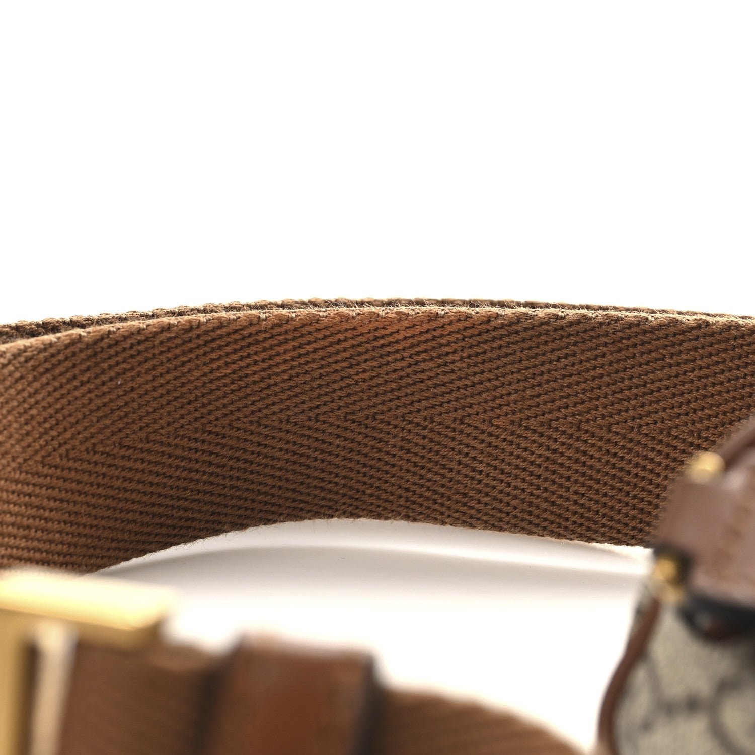 Gucci GG Supreme Monogram Emblem Calfskin Small Belt Bag Beige Dark Brown 11 of 12