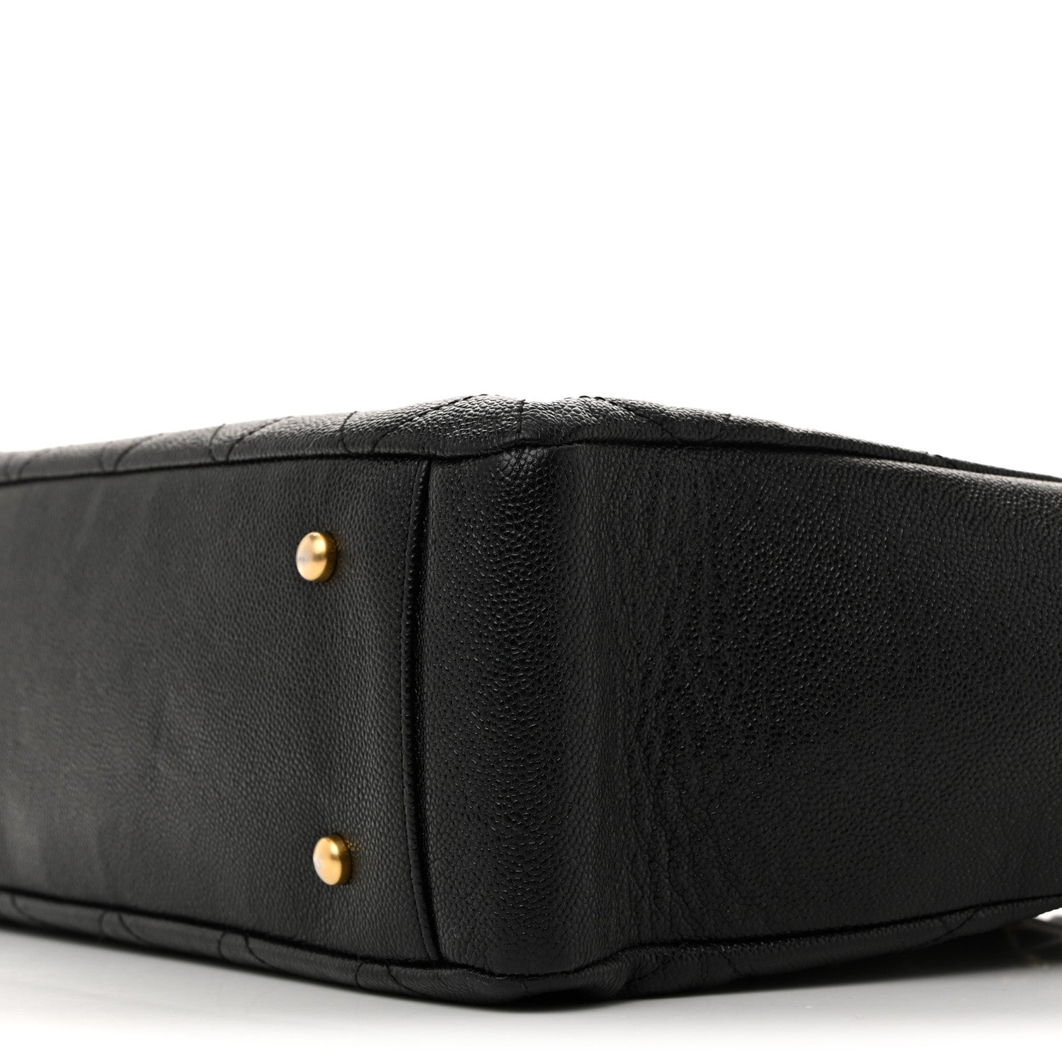 Chanel Caviar Quilted Small Trapezoid Chain Shopping Tote Black 10 of 12