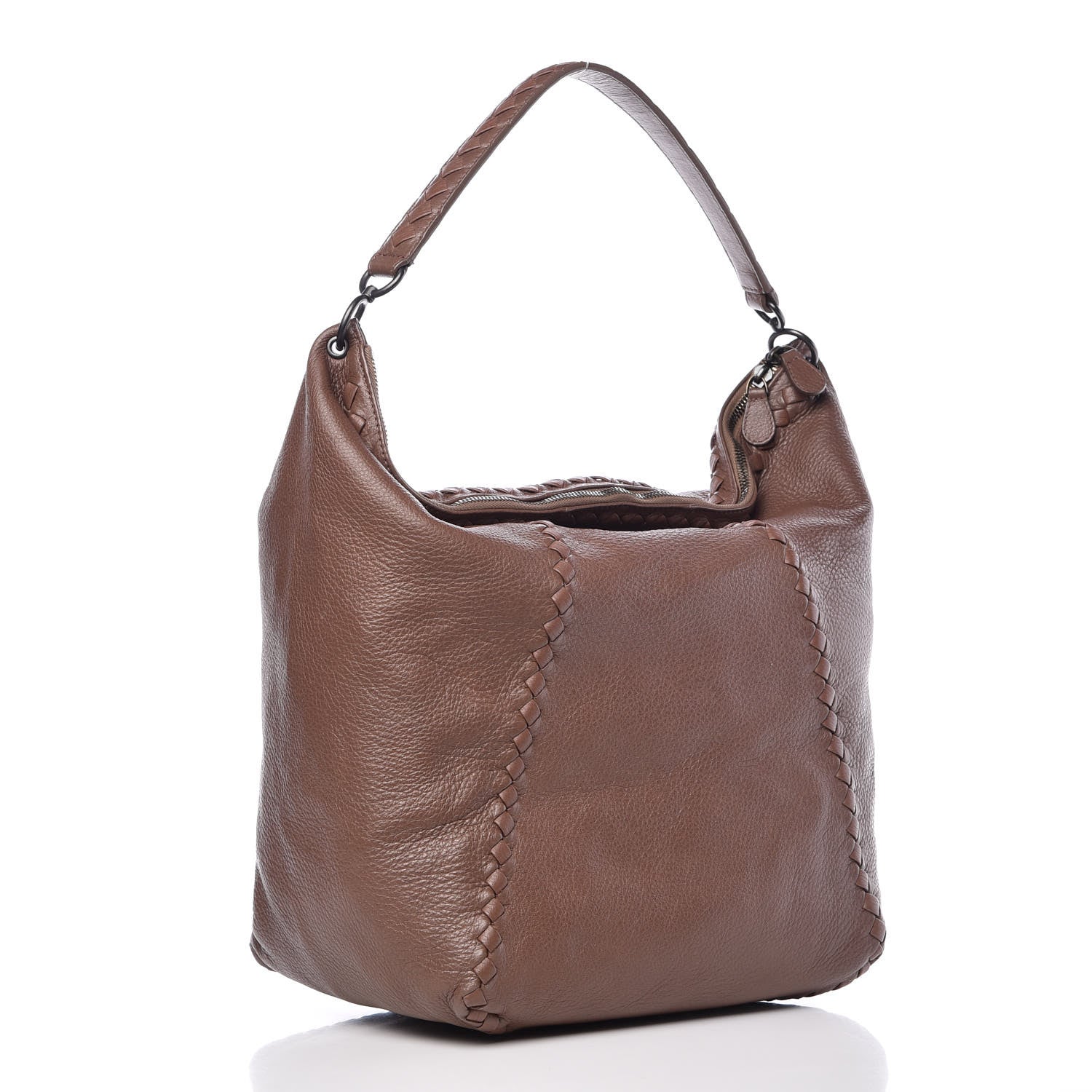 Bottega Veneta Washed Cervo Deerskin Loop Hobo Bag Elephant 3 of 16