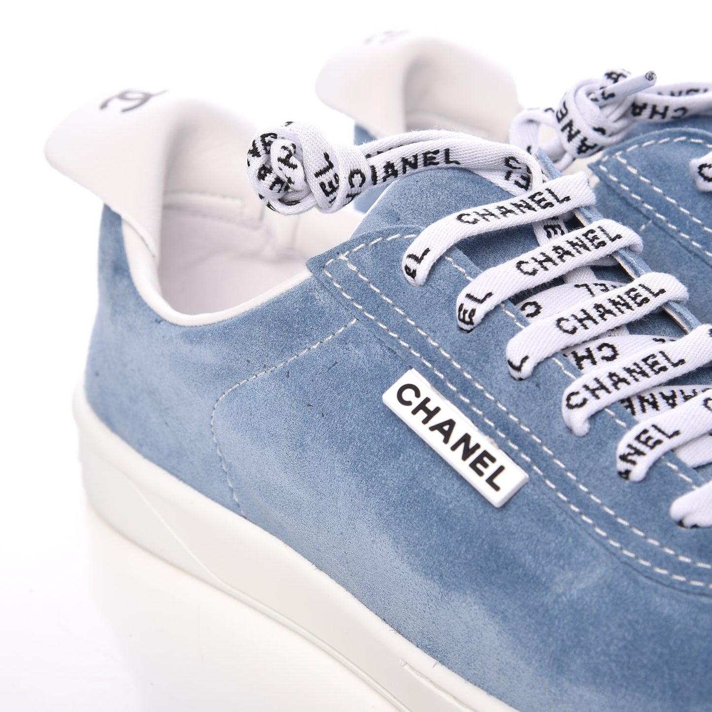 Suede Calfskin Sneakers 41 Sky Blue