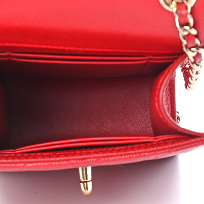 Chanel Caviar Quilted Classic Phone Holder Red 5 of 10