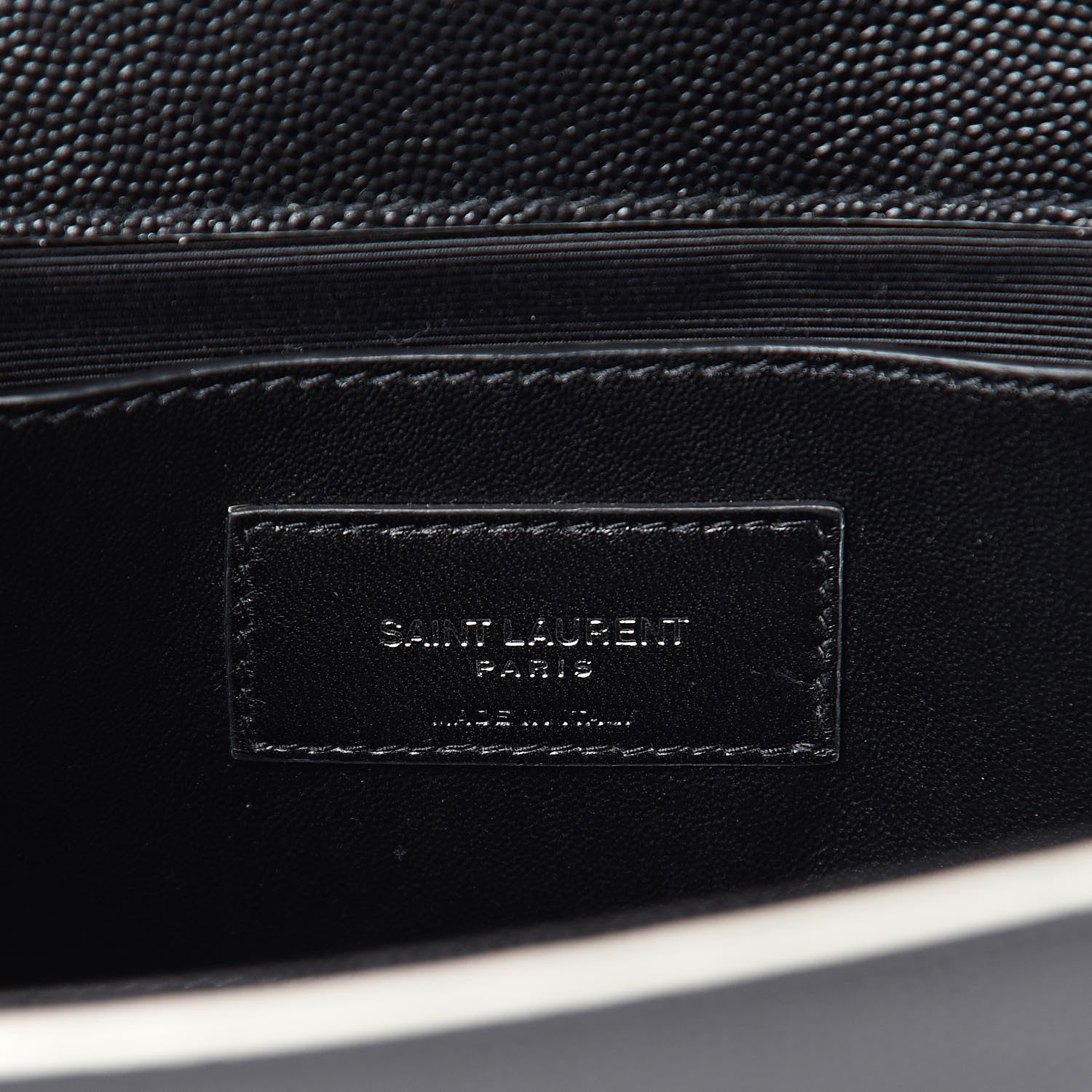 Saint Laurent Grain De Poudre Medium Classic Monogram Kate Satchel Black White 6 of 11