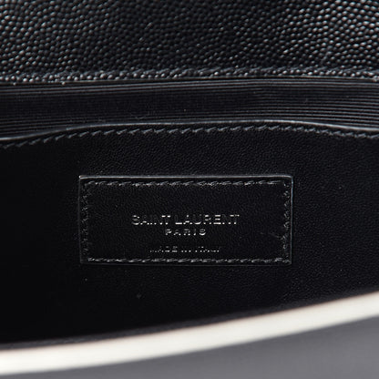 Saint Laurent Grain De Poudre Medium Classic Monogram Kate Satchel Black White 6 of 11