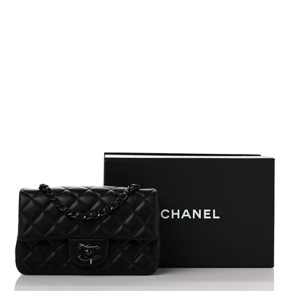 Chanel Lambskin Quilted Mini Rectangular Flap So Black 10 of 10
