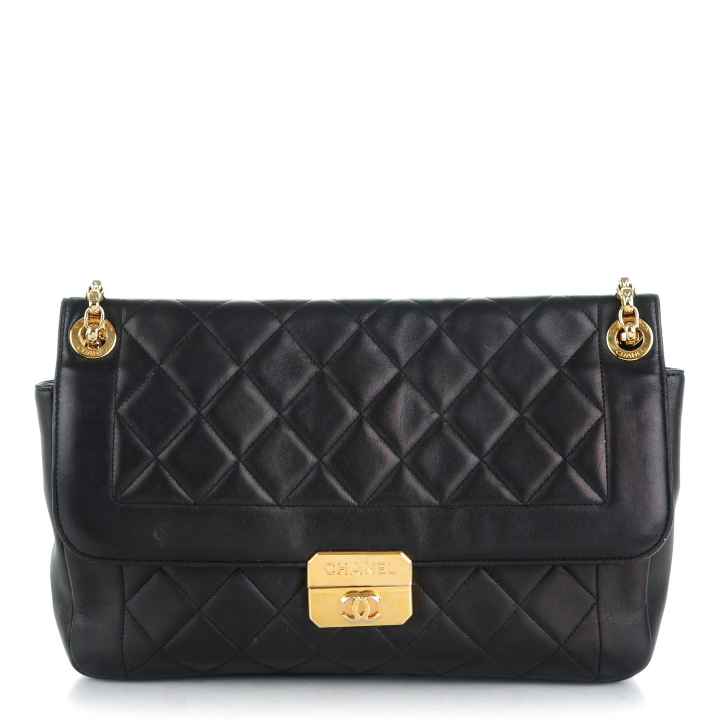 Lambskin Quilted Large Chic With Me Flap Black