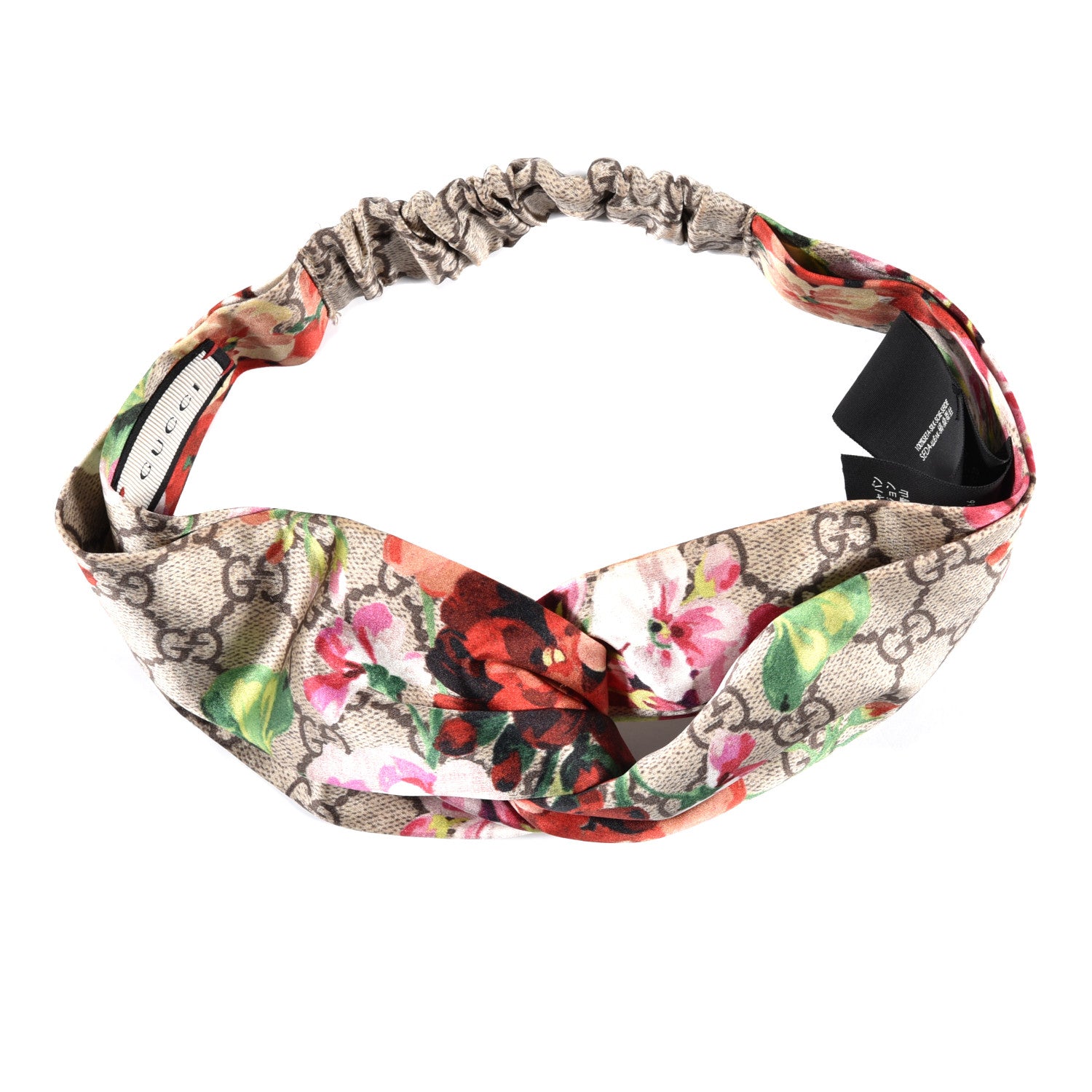 Gucci Silk Monogram Blooms Print Headband Antique Rose 1 of 6