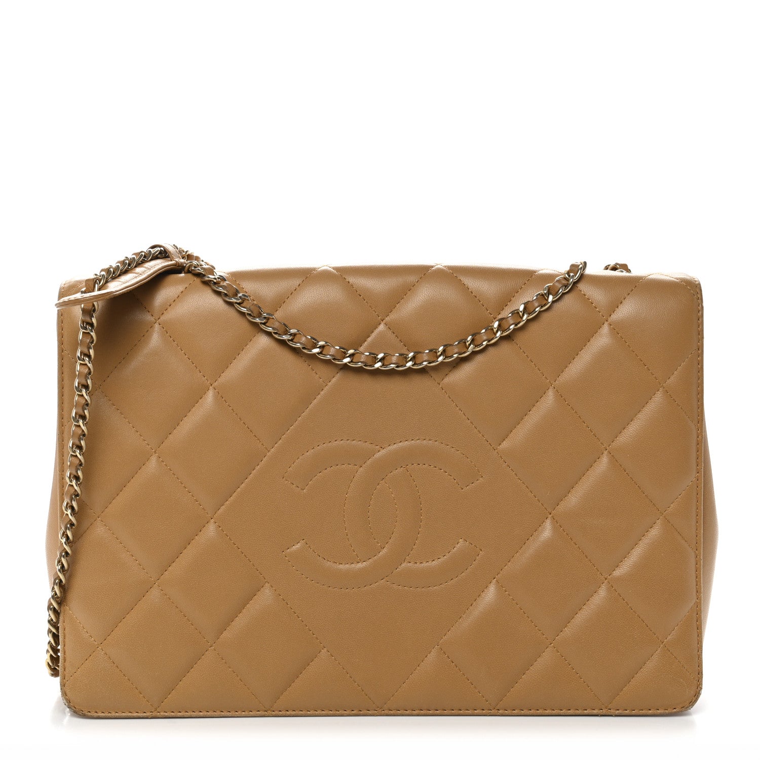 Chanel Lambskin Quilted Medium Diamond CC Flap Beige 1 of 13