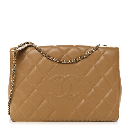 Chanel Lambskin Quilted Medium Diamond CC Flap Beige 1 of 13