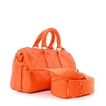 Louis Vuitton Monogram Taurillon Keepall Bandouliere 25 Orange 3 of 9