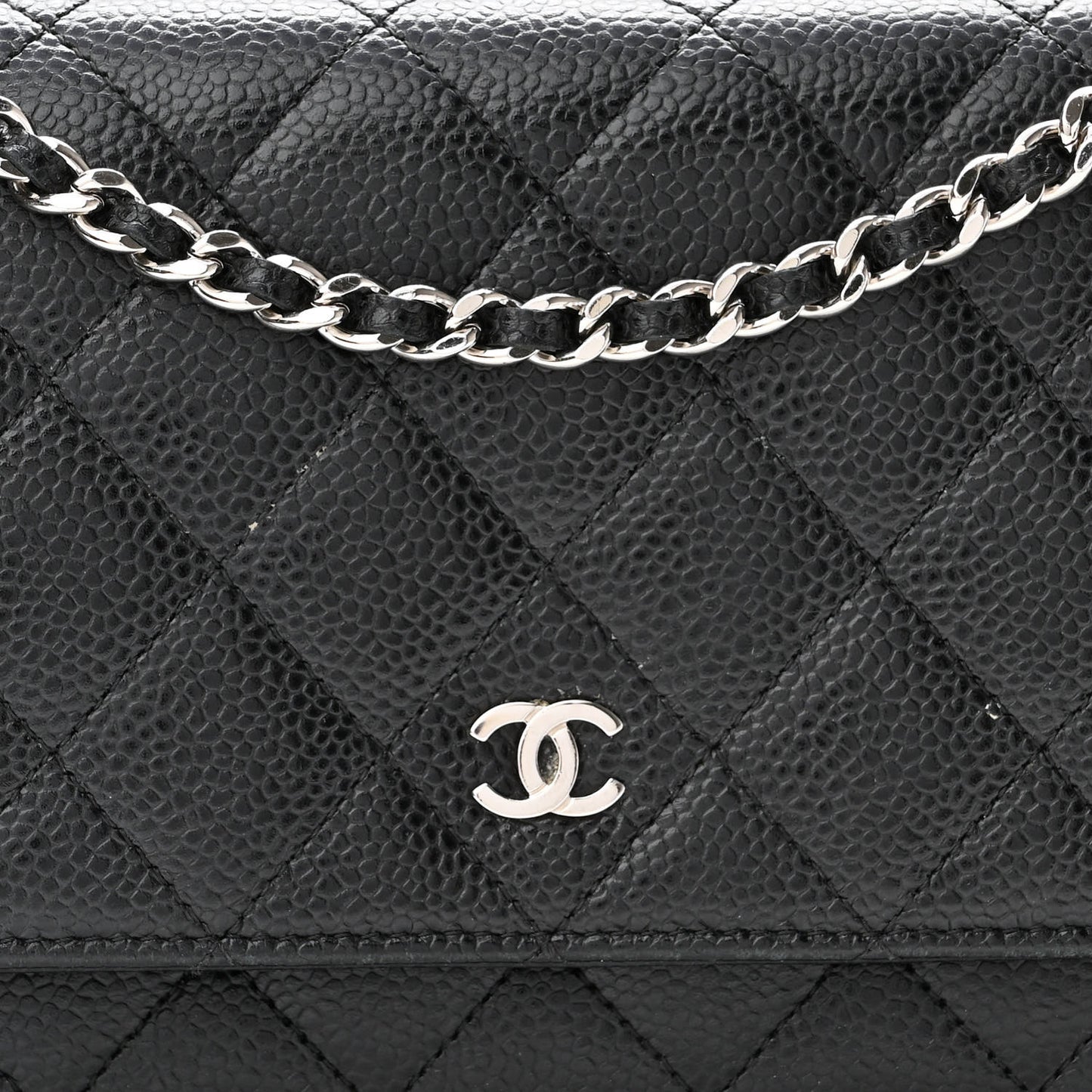 Caviar Quilted Wallet On Chain WOC Black