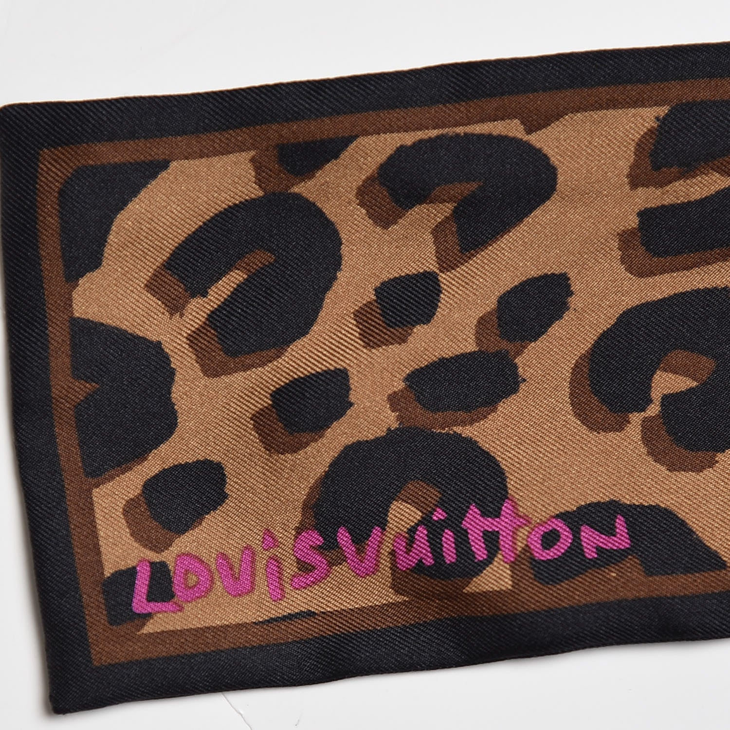 Louis Vuitton Silk Leopard Bandeau Scarf Marron 3 of 5