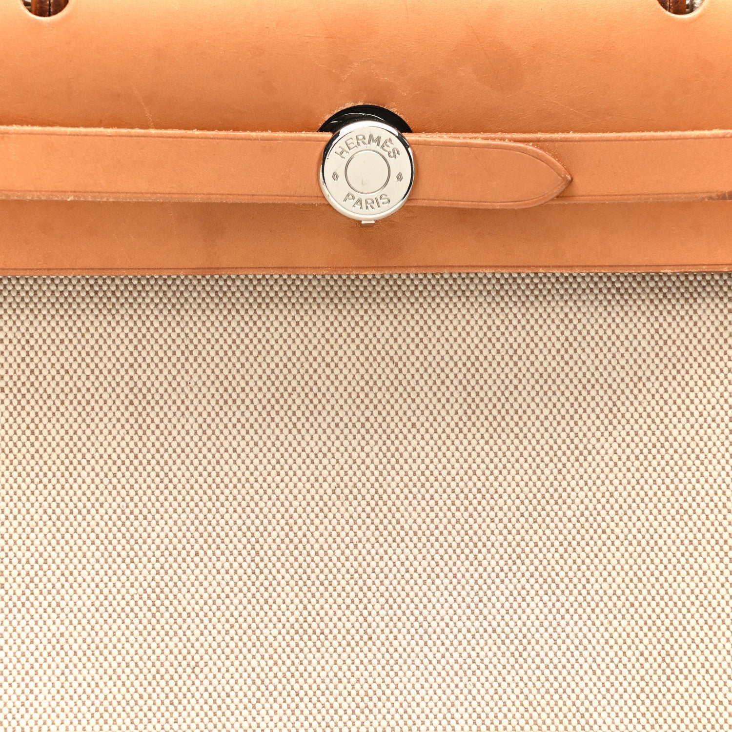 Hermes Toile Vache Calfskin Herbag 30 PM Black Natural 10 of 12