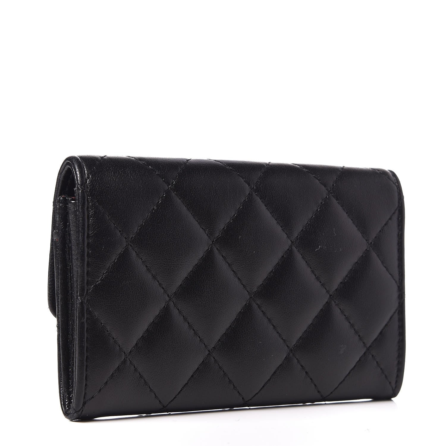 Chanel Lambskin Quilted Flap Card Holder Black 3 of 9