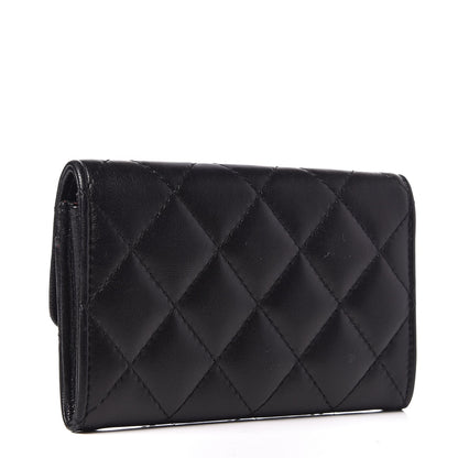Chanel Lambskin Quilted Flap Card Holder Black 3 of 9