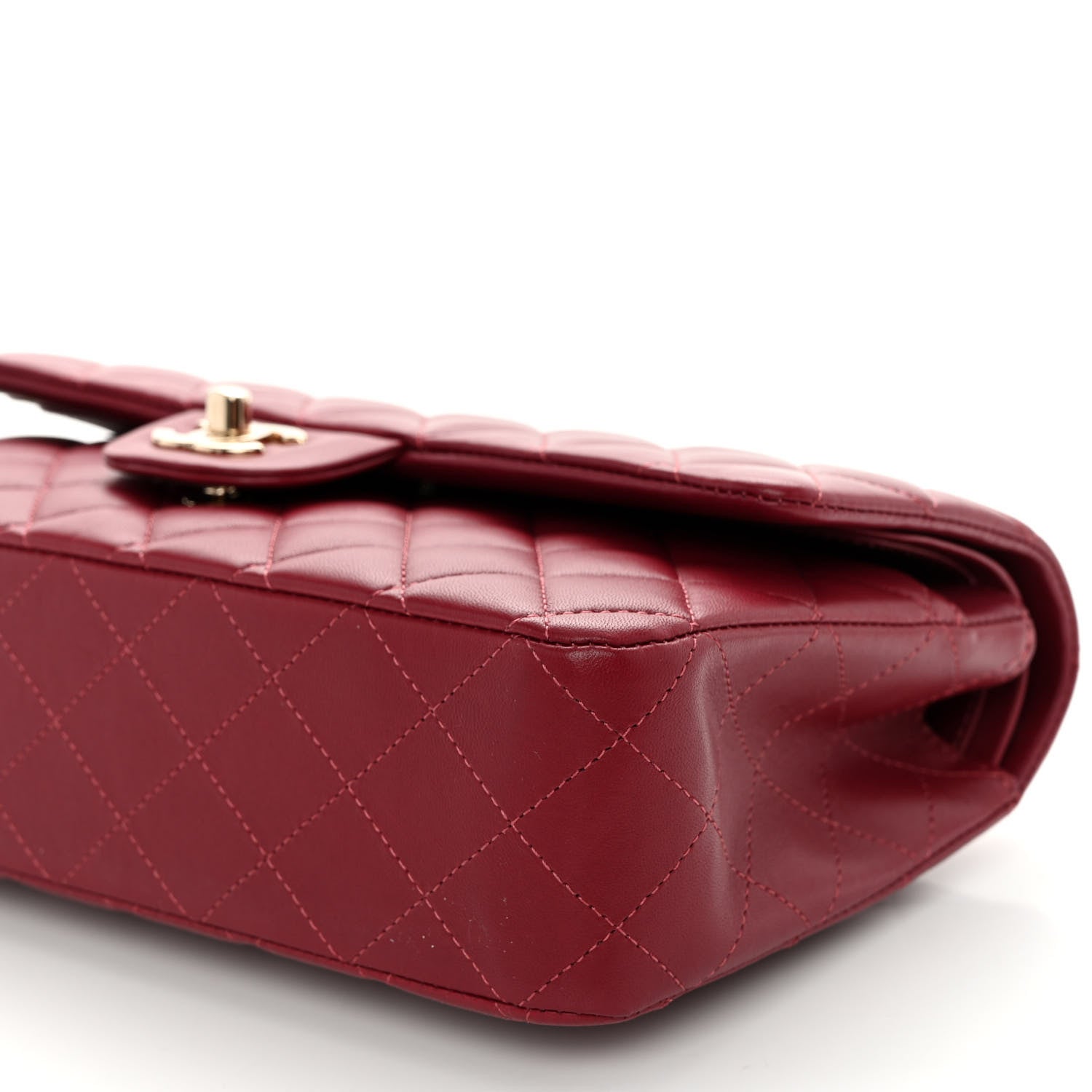 Chanel Lambskin Quilted Medium Double Flap Burgundy 10 of 10