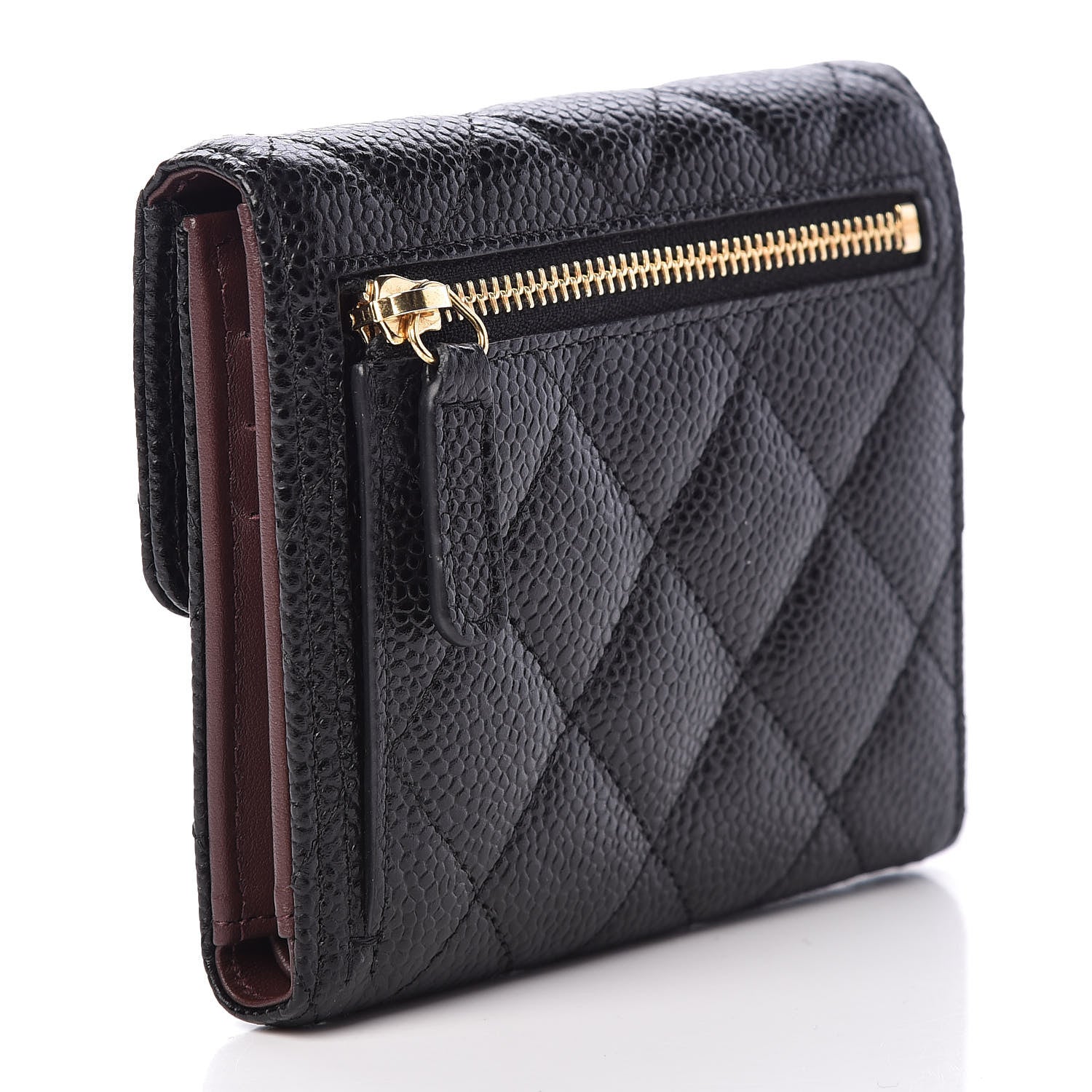 Chanel Caviar Quilted Compact Flap Wallet Black 3 of 10