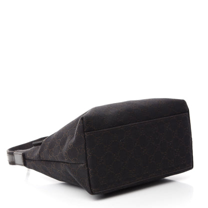 Gucci Denim Monogram Small Hobo Dark Brown 4 of 14