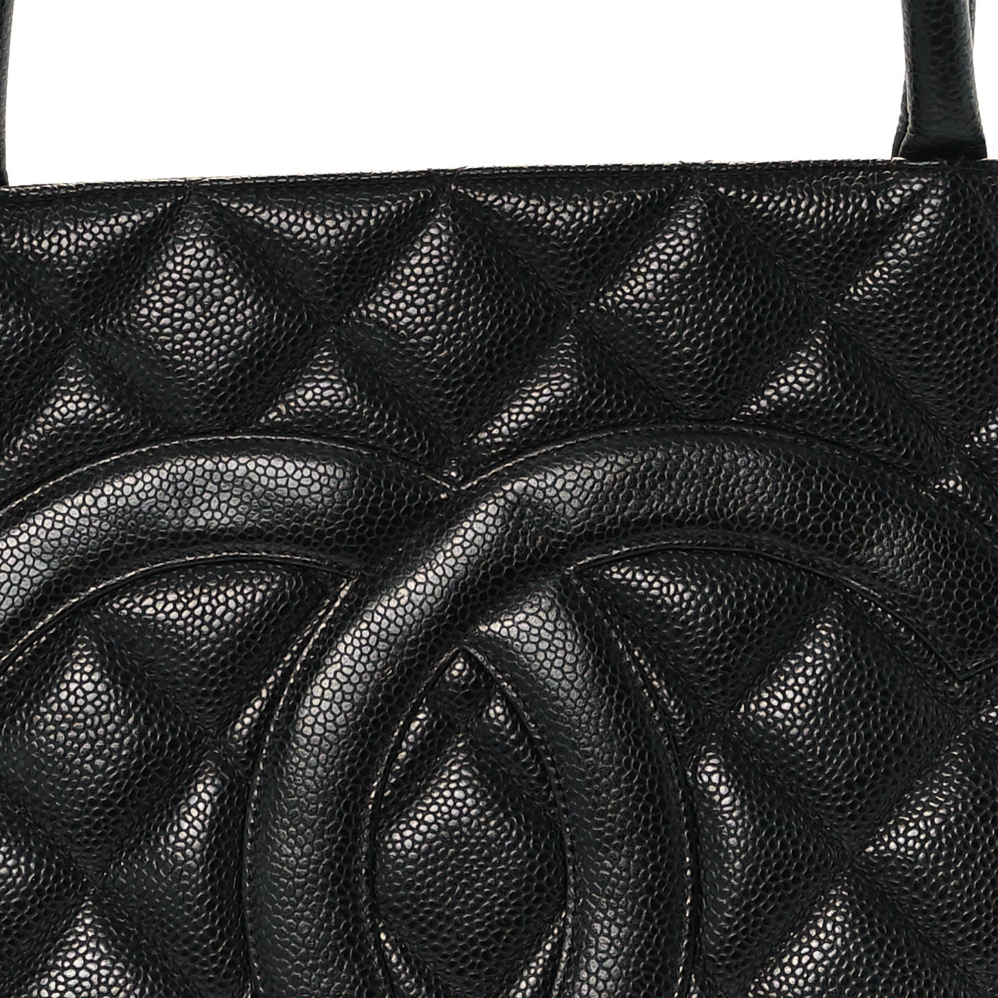 Caviar Quilted Medallion Tote Black