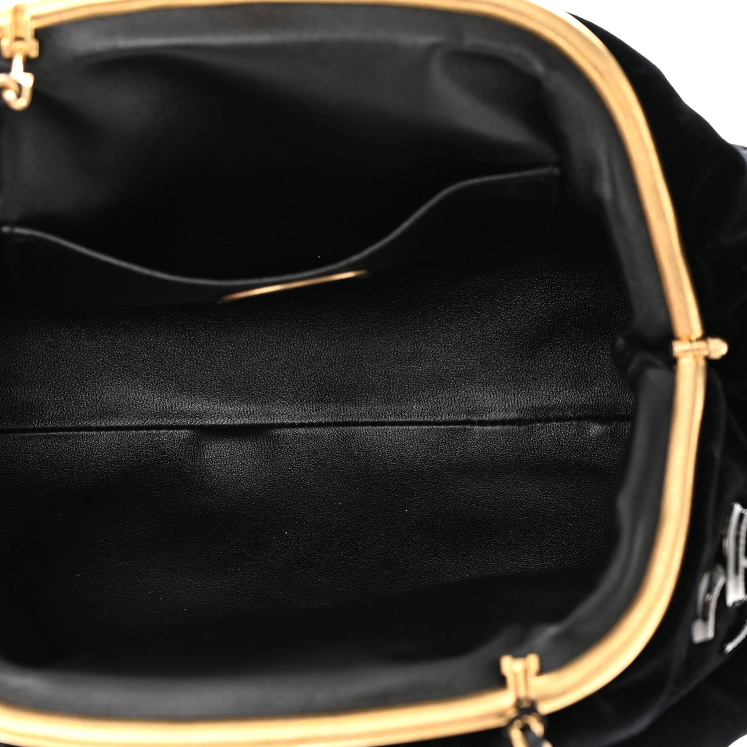 Chanel Velvet Enamel CC Kiss Lock Clutch Black 4 of 11