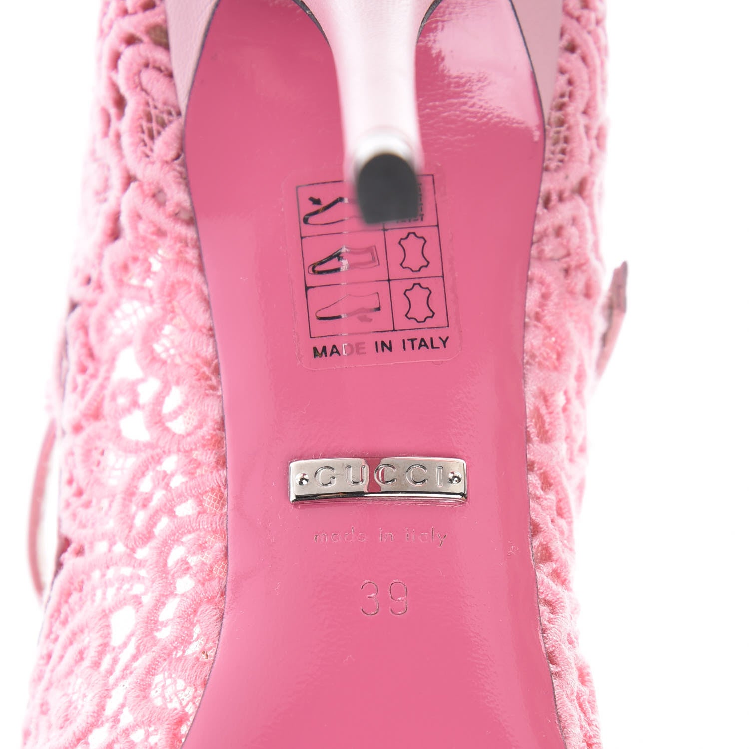 Gucci Lace Pizzo Venice Pumps 39 Sugar Pink 6 of 8