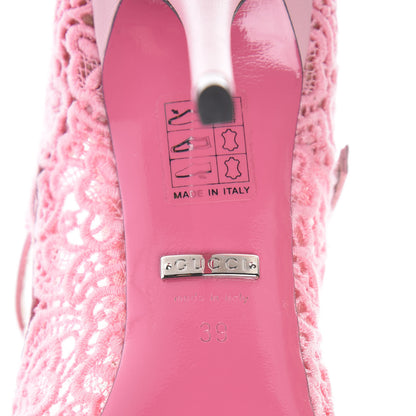 Gucci Lace Pizzo Venice Pumps 39 Sugar Pink 6 of 8