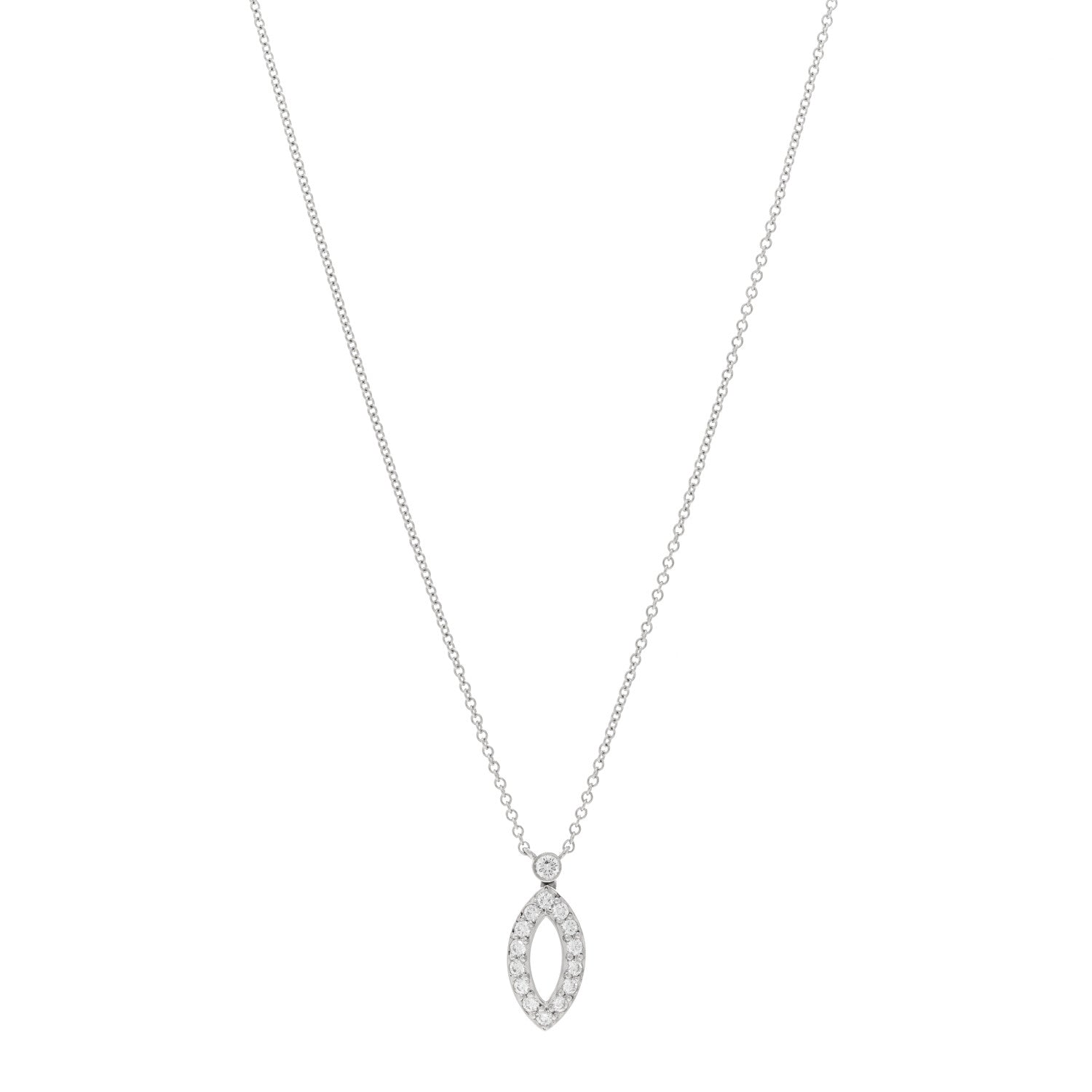 Tiffany Platinum Diamond Swing Pendant Necklace 1 of 4