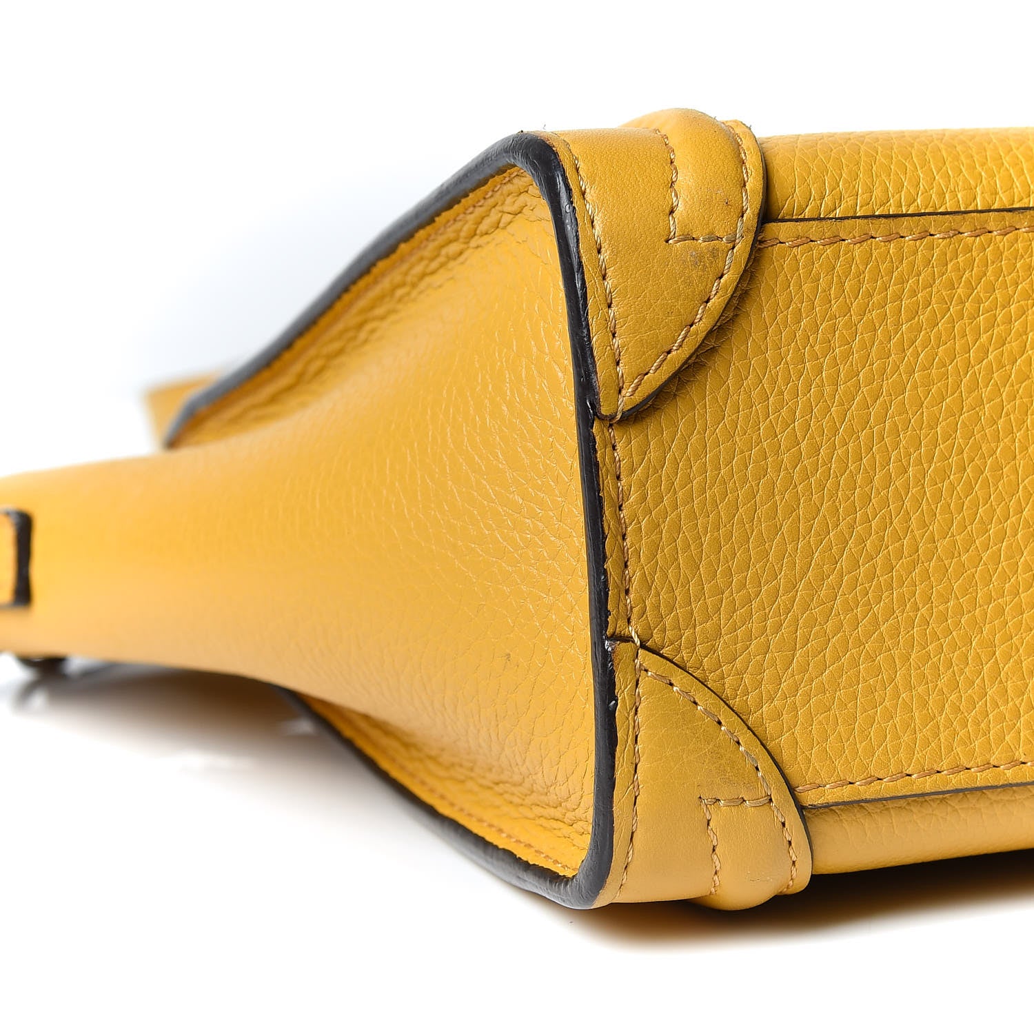 Celine Drummed Calfskin Nano Luggage Ocre 5 of 18