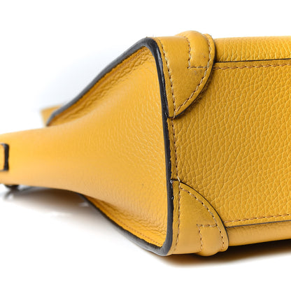 Celine Drummed Calfskin Nano Luggage Ocre 5 of 18