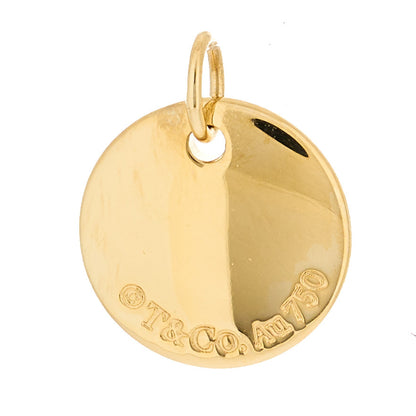 Tiffany 18K Yellow Gold Notes Letter J Disc Charm Pendant 3 of 4