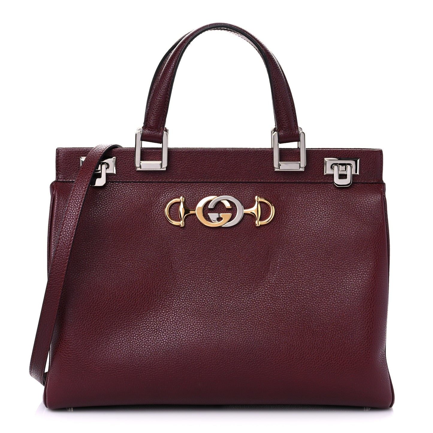 Grainy Calfskin Medium Zumi Top Handle Bag Vintage Bordeaux