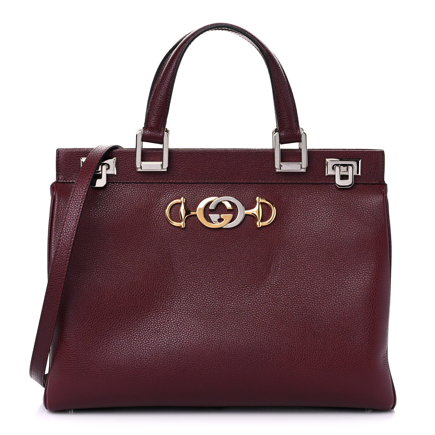 Gucci Grainy Calfskin Medium Zumi Top Handle Bag Vintage Bordeaux 1 of 12