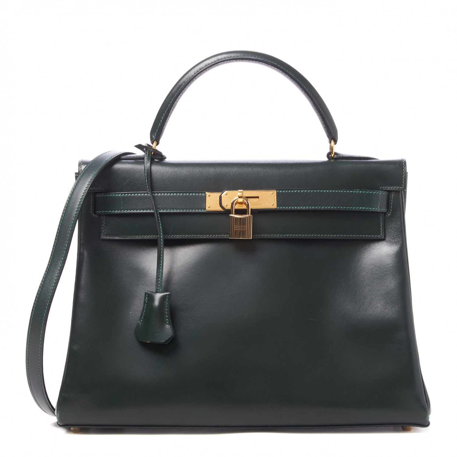 Hermes Box Kelly Sellier 32 Vert Fonce 1 of 32