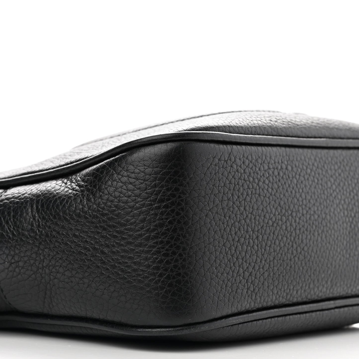 Pebbled Calfskin Small Soho Disco Bag Black