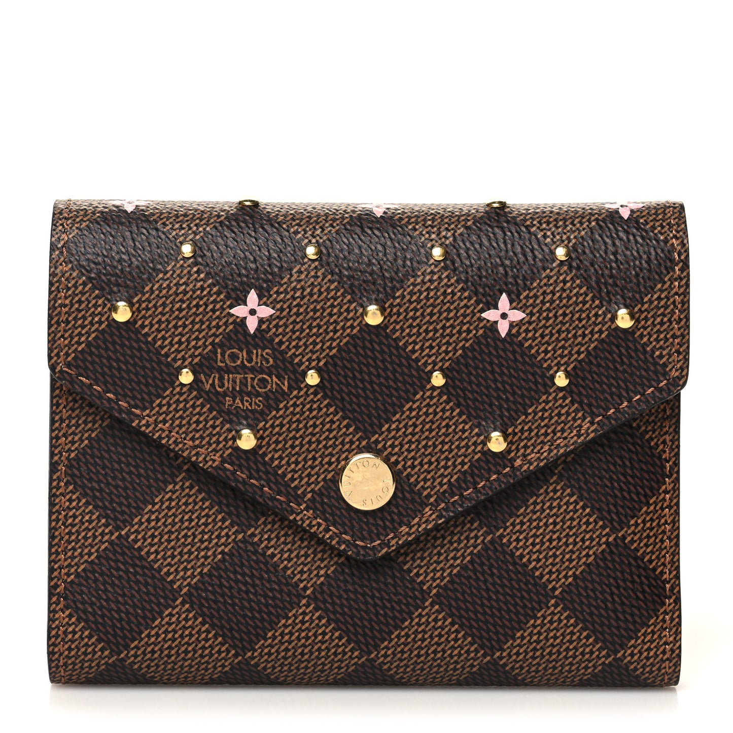 Damier Ebene Studded Victorine Wallet
