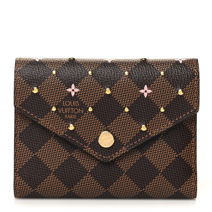 Louis Vuitton Damier Ebene Studded Victorine Wallet 1 of 8