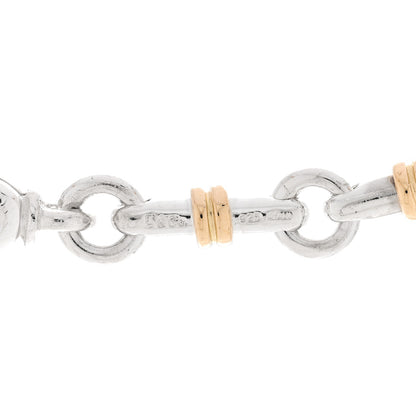 Tiffany Sterling Silver 18K Yellow Gold Bar Link Necklace 5 of 5