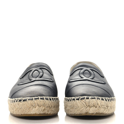 Chanel Lambskin CC Espadrilles 37 Dark Navy 3 of 11