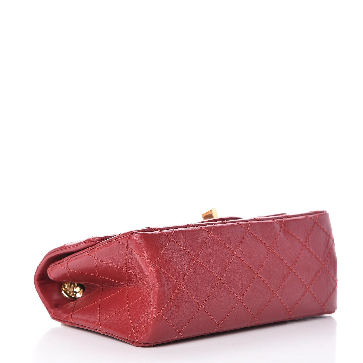Aged Calfskin Quilted 2.55 Reissue Mini Flap Red