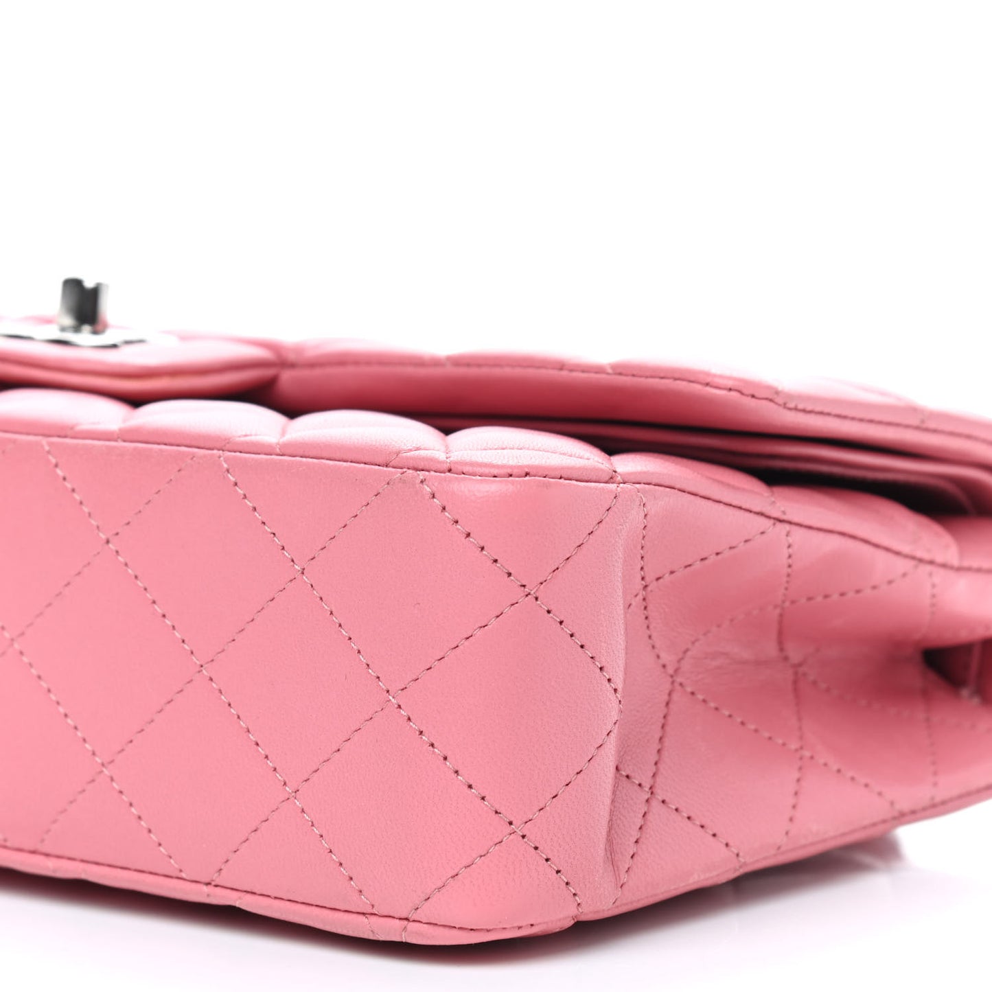 Lambskin Quilted Medium Double Flap Pink
