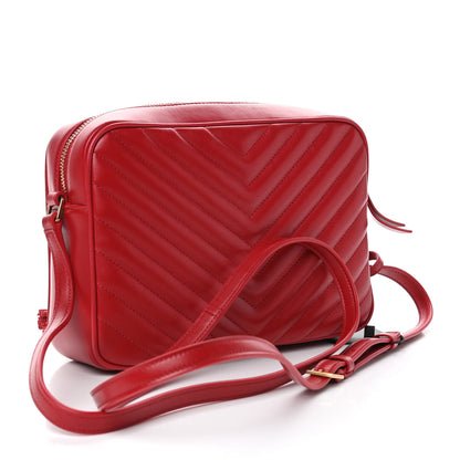 Saint Laurent Calfskin Matelasse Monogram Lou Camera Bag Red 2 of 4