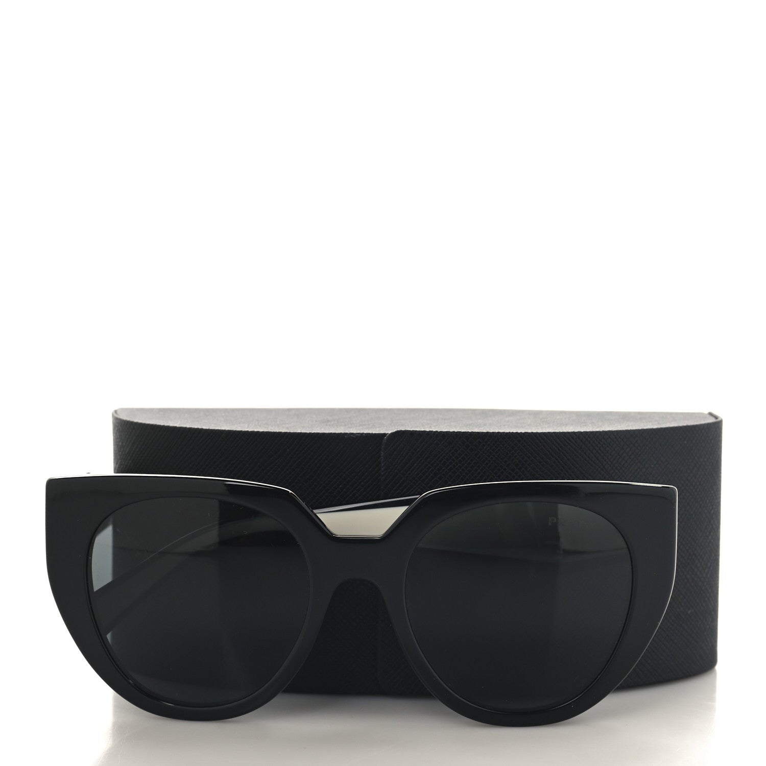 Prada Acetate Square Sunglasses SPR 14W Black White 7 of 7