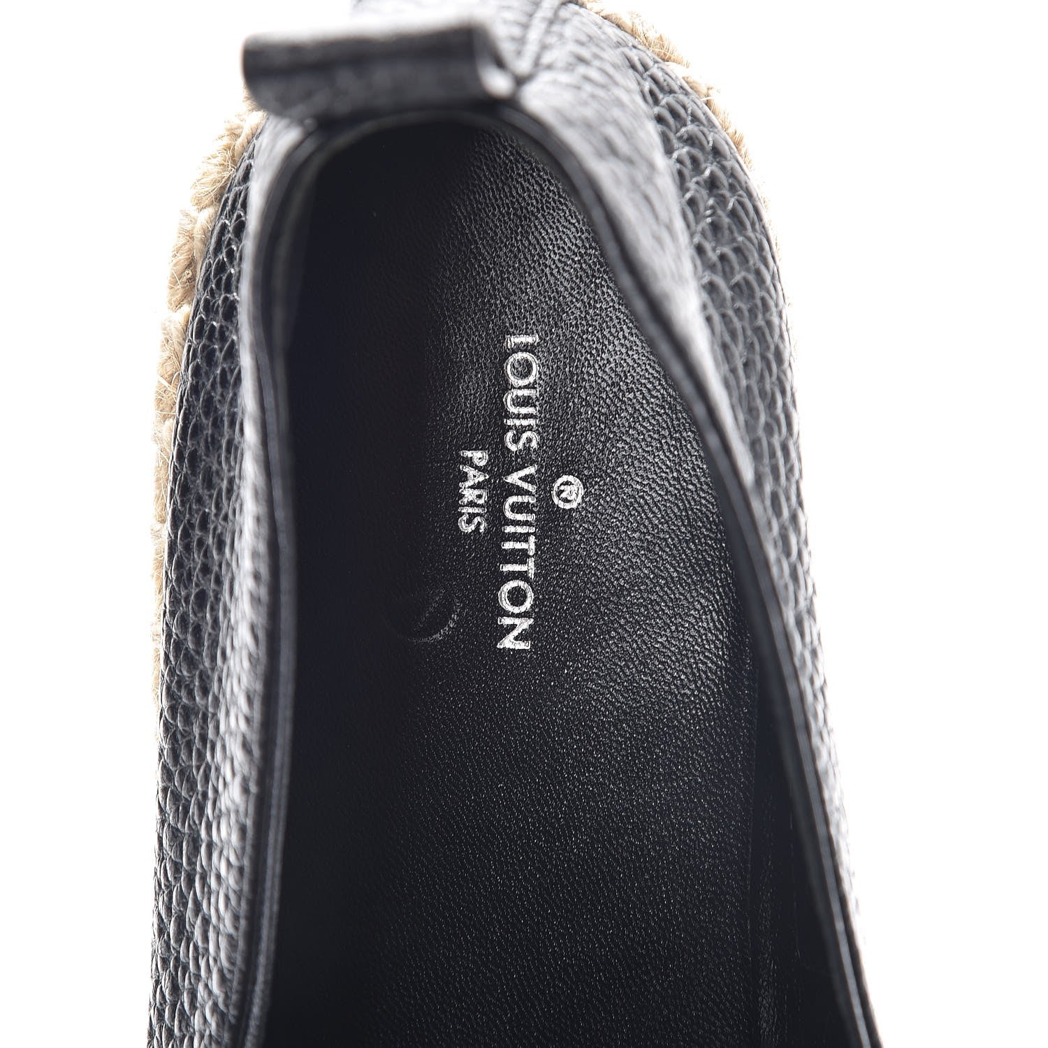 Louis Vuitton Calfskin Tropical Bloom Espadrille Flat 38 Black 7 of 8