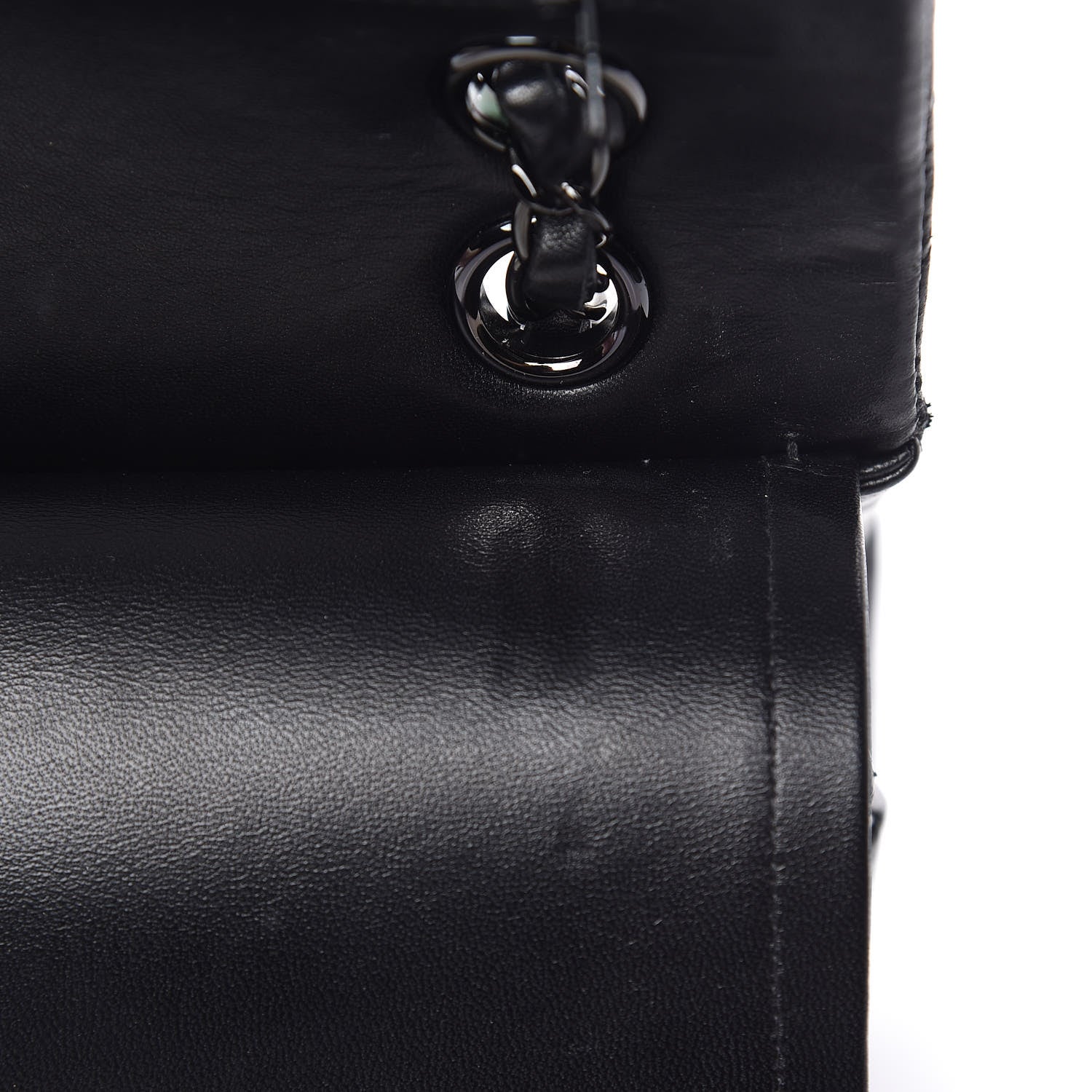 Chanel Lambskin Chevron Quilted Medium Double Flap So Black 8 of 21