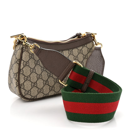 Gucci GG Supreme Monogram Textured Dollar Calfskin Web Small Ophidia GG Handbag Beige Ebony New Acero 3 of 11