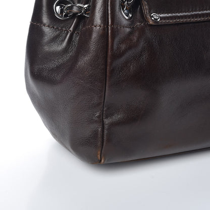 Chanel Lambskin Lax Accordion Flap Marron Fonce 13 of 18